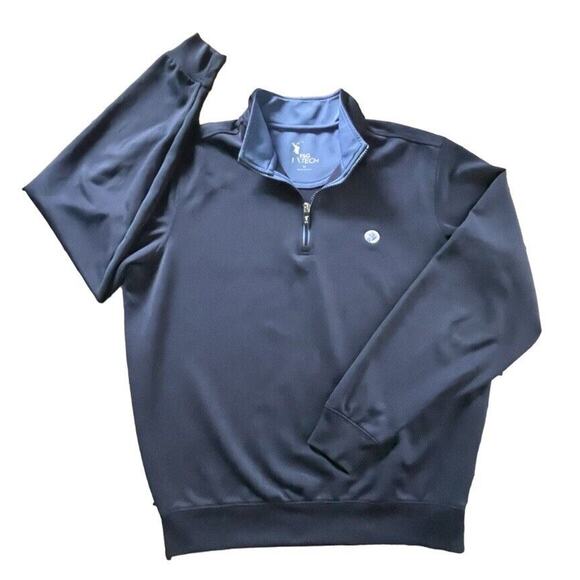 Fairway & Greene Tech Tour Golf 1/4 Jacket Spandex Blend Navy Blue Medium Men
